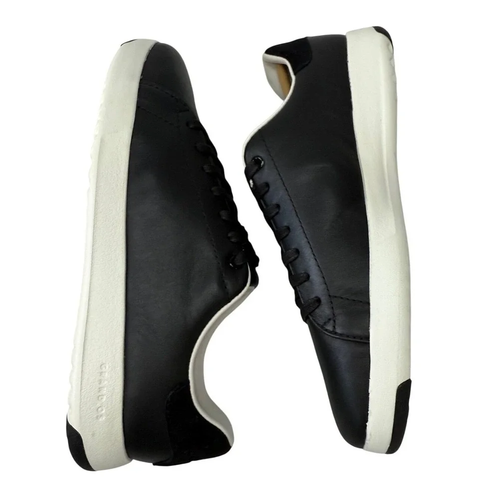 Cole Haan GrandPro Rally Court Sneakers Black Leather W02896 Womens Size 7 New